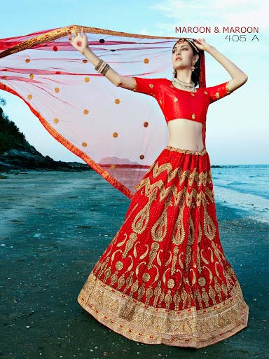 Super Red Fancy Net Designer Lehenga Choli