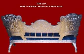 036 Wooden Carving sofa