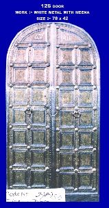 White Metal Meena Glass Work Door