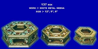 Metal Designer Meena Boxes