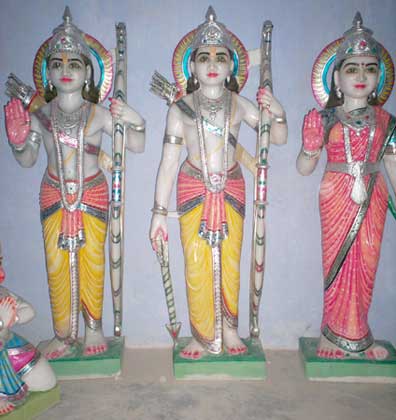 Vinod Murti Ram Darbar Marble Statues, Color : Multi