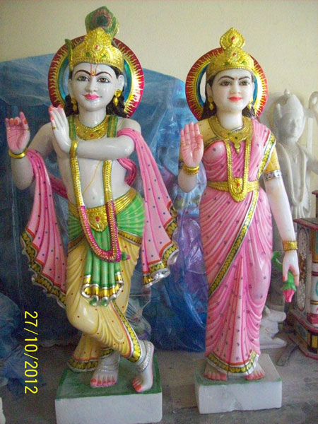 Marble Color Radha Krishna Statues