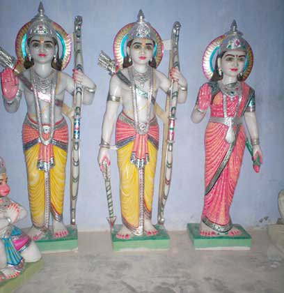 Ram Darbar Marble Statues - (014), for gifting, In temples, Size : Customized