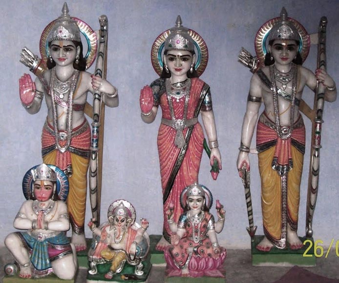 Vinod Murti Ram Darbar Marble Statues, Color : Multi