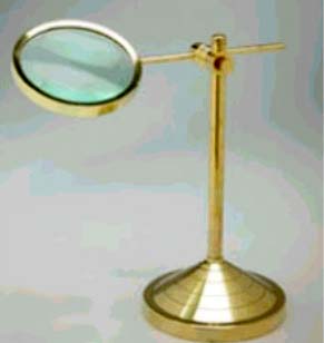 Brass Table Top Stand Magnfying Glass