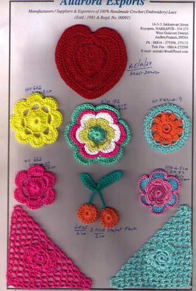 100% Cotton Doilies Crochet Flowers, Patches, Color : Multi