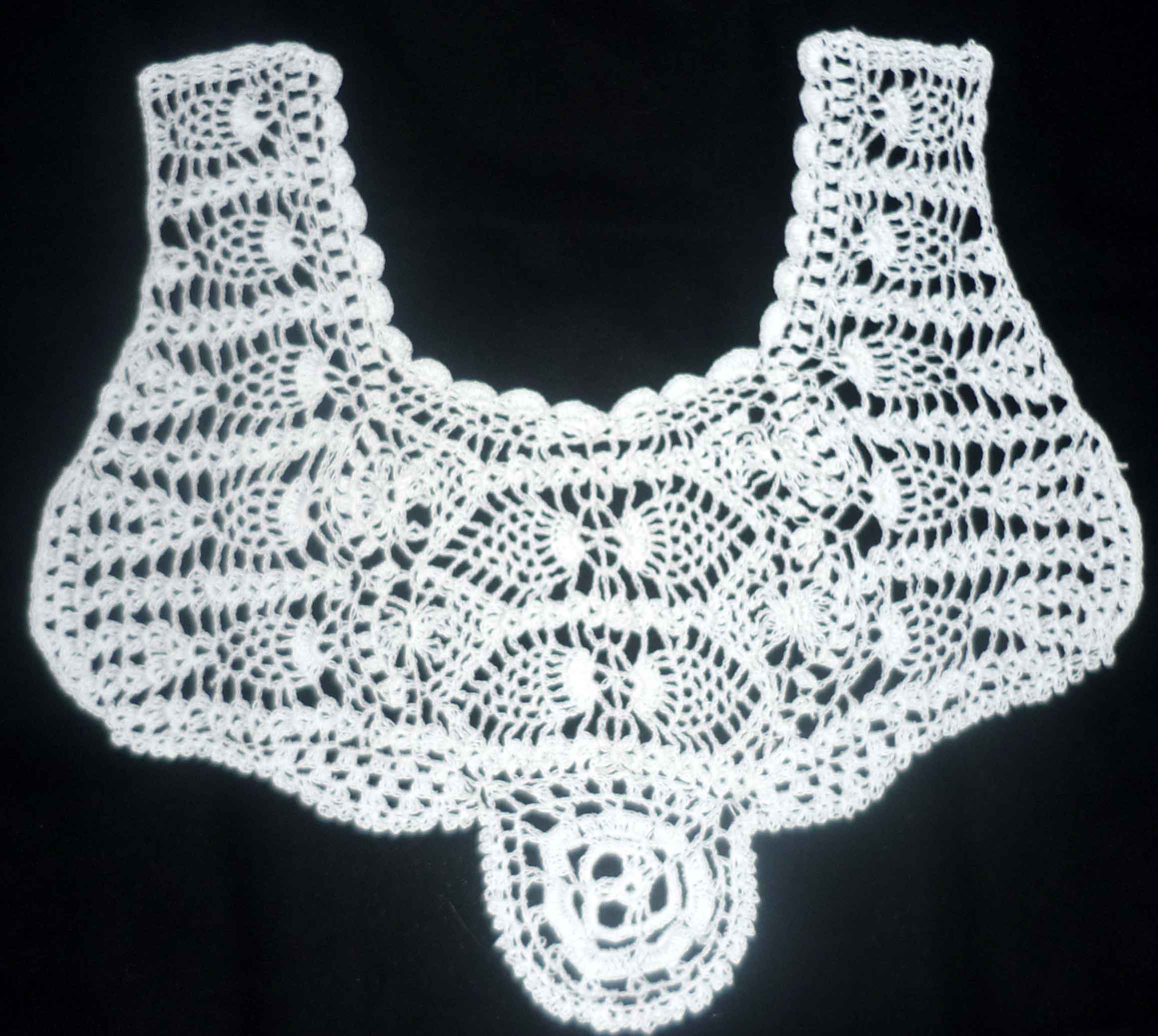 100% soft cotton yarn Handmade crochet lace neck, for washable