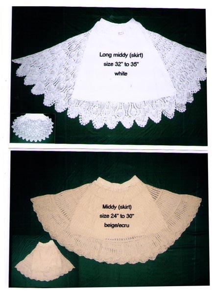 100 % cotton lace Skirts, middies, Color : Multi