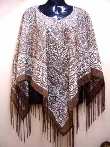 Batik Print Poncho  Sc - 13032