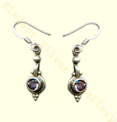 CSE-01  silver cut stone earrings