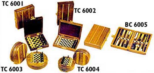Sheeshamwood Pegged Travel Chess Set
