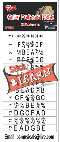 Guitar Fretboard Notes Stickers