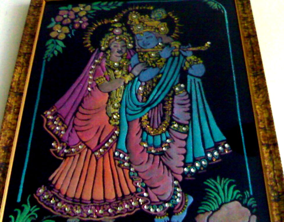 radha krishna emboss paintings