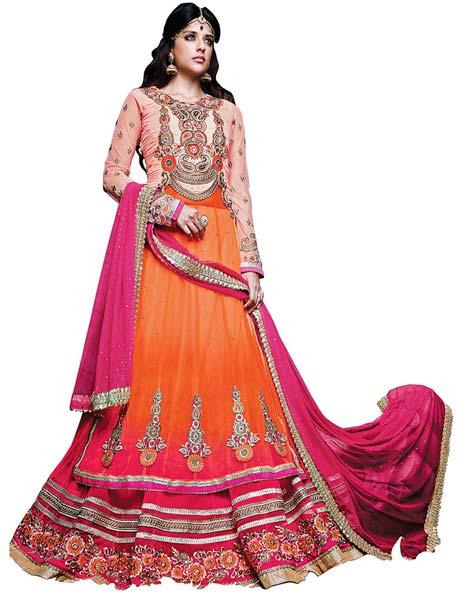 Designer Lehngha Choli in Orange Color