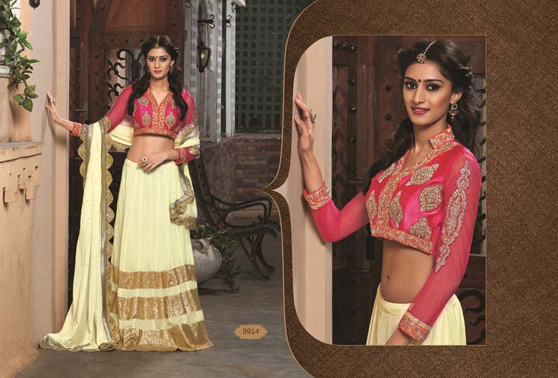 Chikoo Heavy Embroidered and handworked Viscose Semi Stitched Designer Lehenga Choli With Blouse