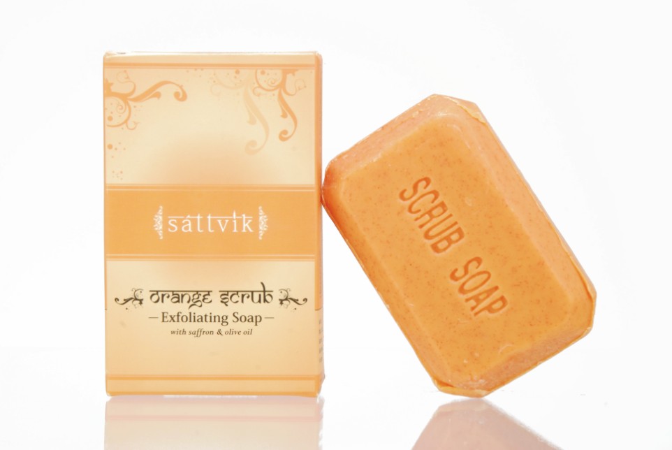 SATTVIK ORGANICS Herbal Orange Scrub Soap