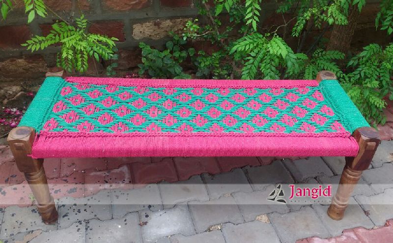 Wooden Chindi Fabric Charpai / Bed Design