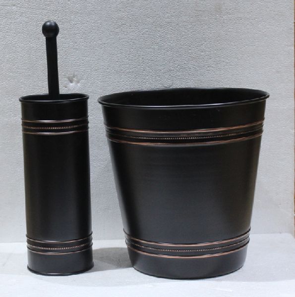 WASTEBASKET AND BOWL BRUSH HOLDER