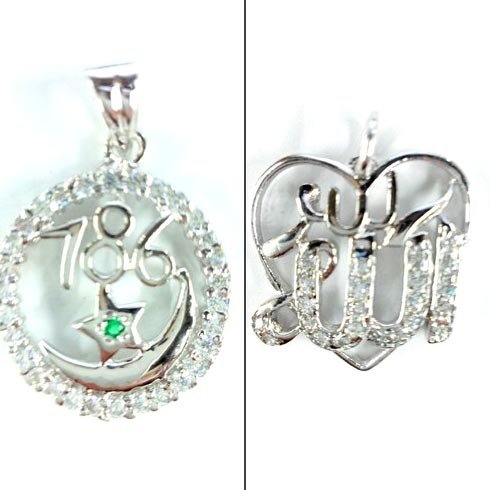 925 silver 786 allah pendants