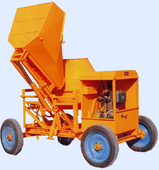 Concrete Mixing Machine With Hydraulic Hopper