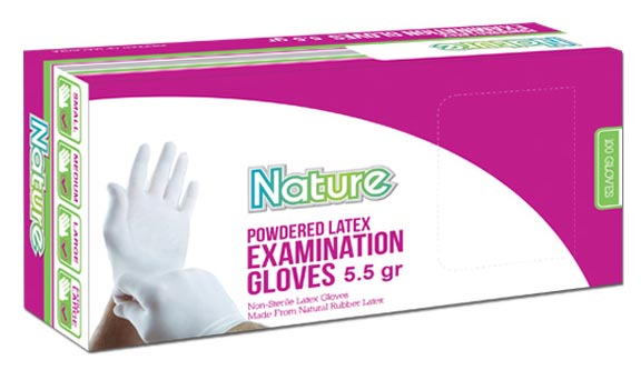 Nature Latex Powdered Examination Glove 5.5gr