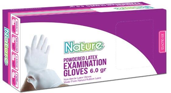 Nature Latex Powdered Examination Glove 6.0gr
