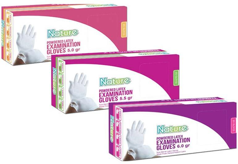 Nature Latex Powdered Examination Gloves