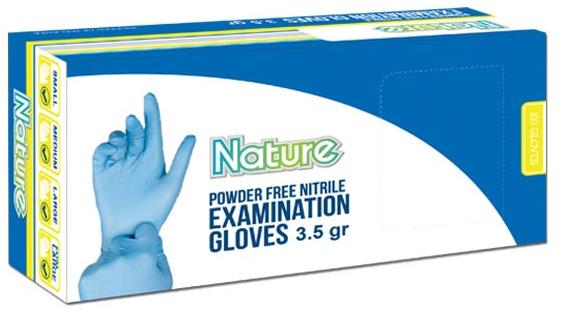 Nature Nitrile Powder Free Examination Gloves 3.5gr