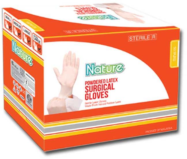 Nature Powdered Latex Surgical Gloves