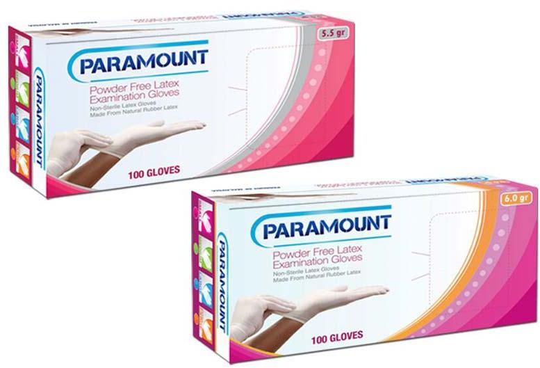 Paramount Latex Powder Free Examination Gloves