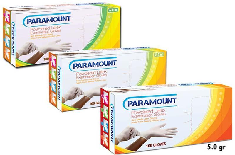 Paramount Latex Powdered Examination Gloves