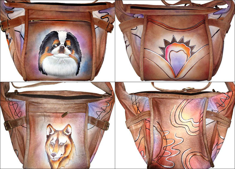 13HP Hand Painted Leather Fashion Bags