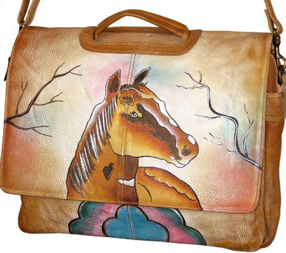 1HP Horse Hand Painted Leather Handbags