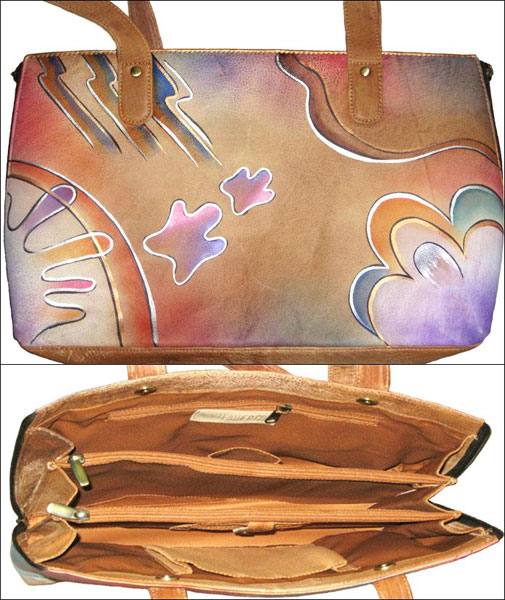 81HP Abstract Hand Painted Wide Totes