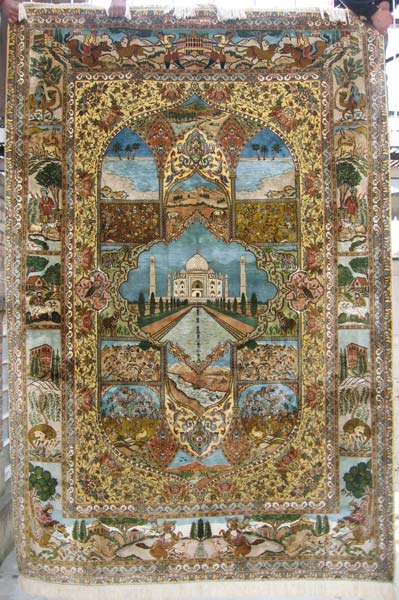 Square Handmade Silk Carpet, Speciality : Long Life, Soft, Each To Handle