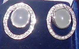 Moonstone Earrings, Style : Antique