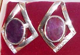 Ruby Stone Earrings, Style : Antique