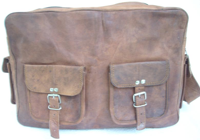 Vintage Goat Leathe Vanity Bag with Front Pockets
