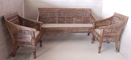 Wooden Jali Sofa