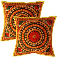 Handmade Embroidered Mirror Cushion Covers