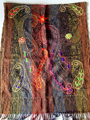 Designer  Boiled Wool Shalw With Hand Embroidery