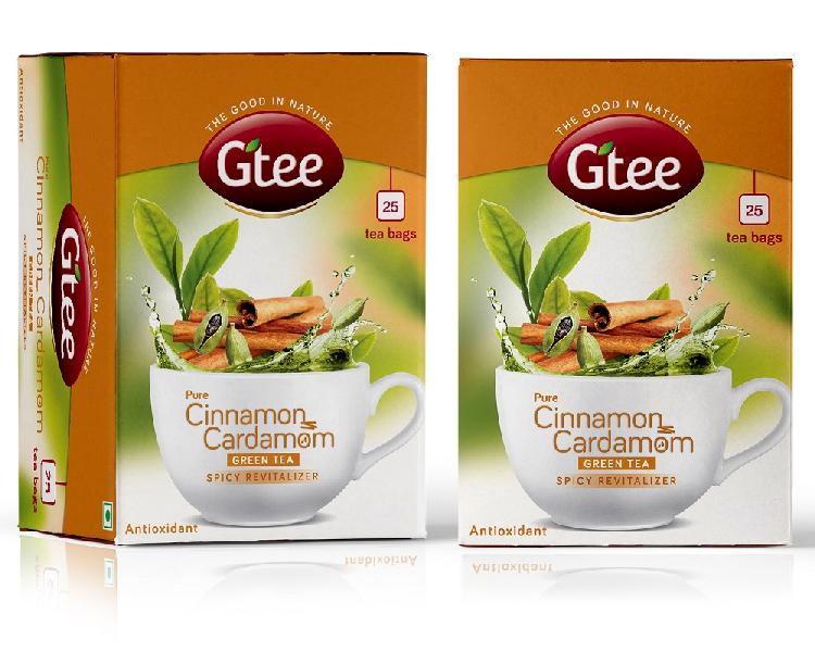 GTEE Green Tea Bags-Cinnamon & Cardamom 25 Tea Bags