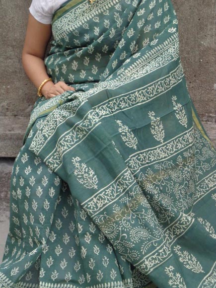 daboo printed saree on maslai cotton