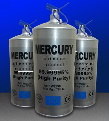 Silver White Liquid Mercury
