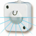 Steinel PIR wall sensor switch and wall mounted ultrasonic motion sensor switch for lights.