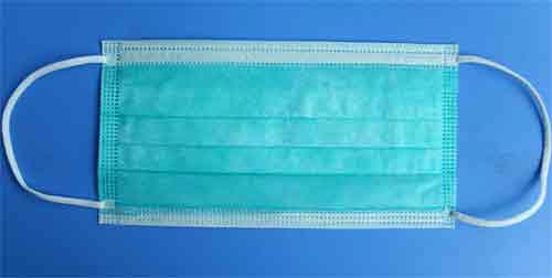 Light Green Disposable Face Mask, Rope material : Cotton