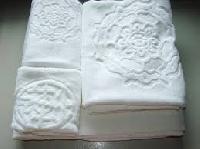 white jacquard terry towel