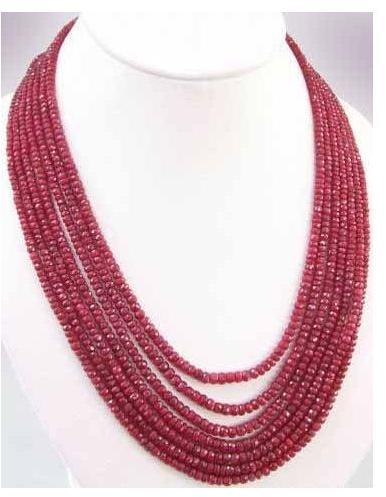 Ruby Faceted Beads