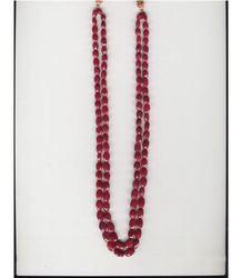 Ruby Faceted Oval Beads