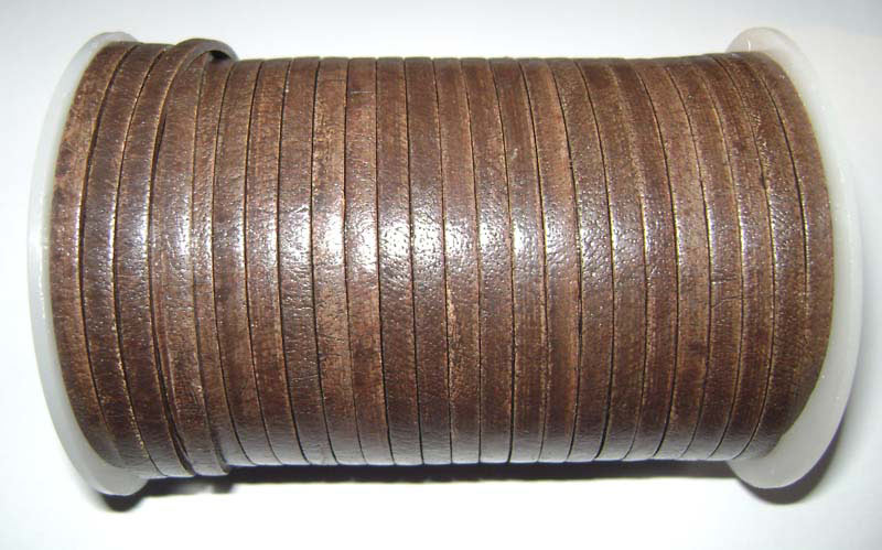 CI 5.0mm Flat Leather Cord, Color : Brown Antique